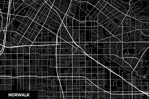 Norwalk California City Map Print