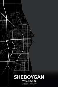 Sheboygan Wisconsin City Map Print