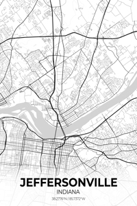 Jeffersonville Indiana City Map Print