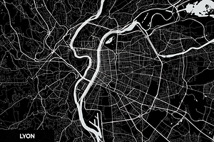 Lyon France City Map Print