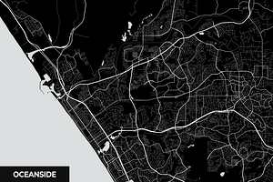 Oceanside California City Map Print
