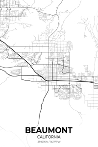 Beaumont California City Map Print