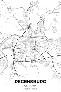 Regensburg Germany City Map Print