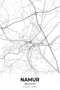 Namur Belgium City Map Print