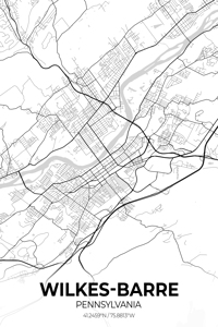Wilkes Barre Pennsylvania City Map Print