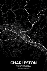Charleston West Virginia City Map Print