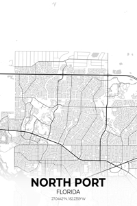 North Port Florida City Map Print