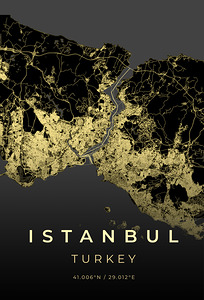 Istanbul Turkey City Map Print
