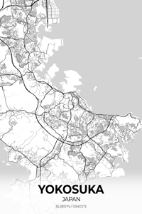 Yokosuka Japan City Map Print