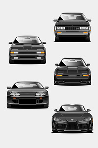 Toyota Supra Generations Print