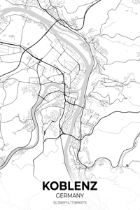 Koblenz Germany City Map Print