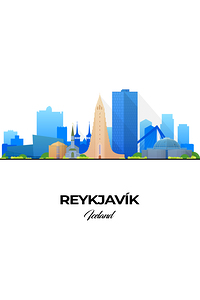 Reykjavik Iceland City Skyline Print