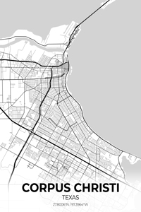 Corpus Christi Texas City Map Print