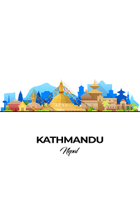 Kathmandu Nepal City Skyline Print