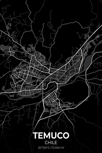 Temuco Chile City Map Print