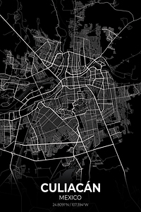 Culiacan Mexico City Map Print