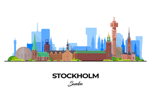 Stockholm Sweden City Skyline Print