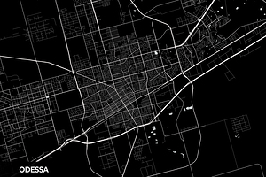 Odessa Texas City Map Print