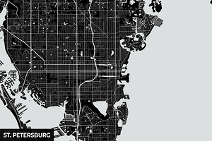 St. Petersburg Florida City Map Print