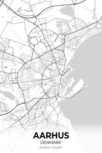 Aarhus Denmark City Map Print