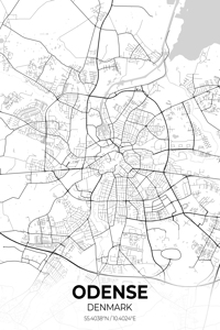 Odense Denmark City Map Print