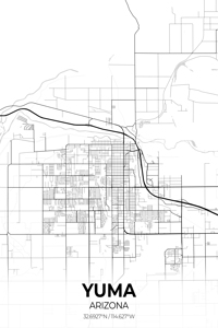 Yuma Arizona City Map Print