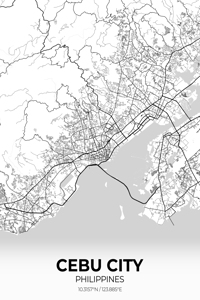 Cebu City Philippines City Map Print