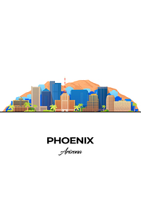 Phoenix Arizona City Skyline Print