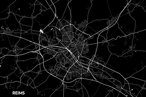 Reims France City Map Print