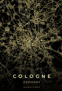 Cologne Germany City Map Print