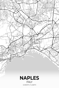 Naples Italy City Map Print