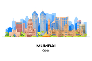 Mumbai India City Skyline Print