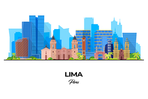 Lima Peru City Skyline Print