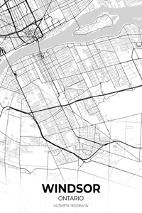 Windsor Ontario City Map Print