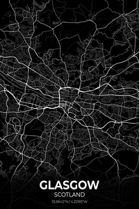 Glasgow Scotland City Map Print