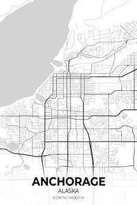Anchorage Alaska Map Print