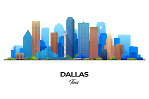 Dallas Texas City Skyline Print