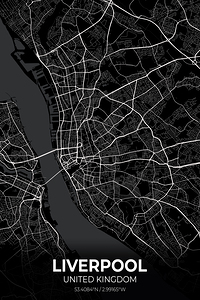 Liverpool United Kingdom City Map Print