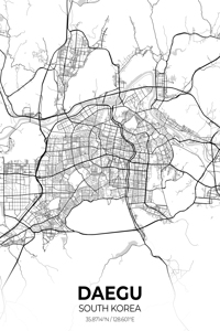 Daegu South Korea City Map Print