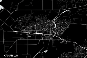 Camarillo California City Map Print