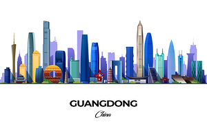 Guangdong China City Skyline Print