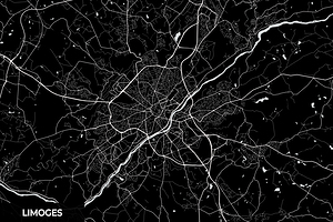 Limoges France City Map Print