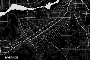 Riverside California City Map Print