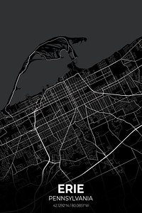 Erie Pennsylvania City Map Print