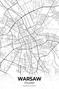 Warsaw Poland City Map Print