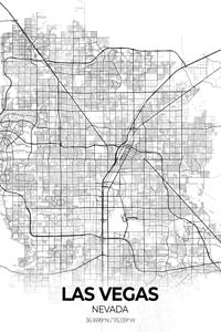 Las Vegas Nevada City Map Print