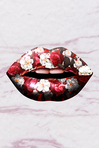 Flower Lips Motivational Print