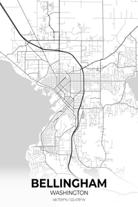 Bellingham Washington City Map Print