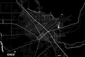 Chico California City Map Print