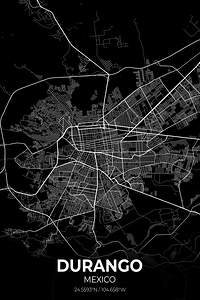 Durango Mexico City Map Print